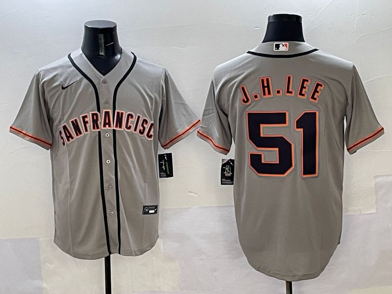 Men San Francisco Giants #51 J.H.Lee Grey Game Nike 2025 MLB Jersey style 31->->